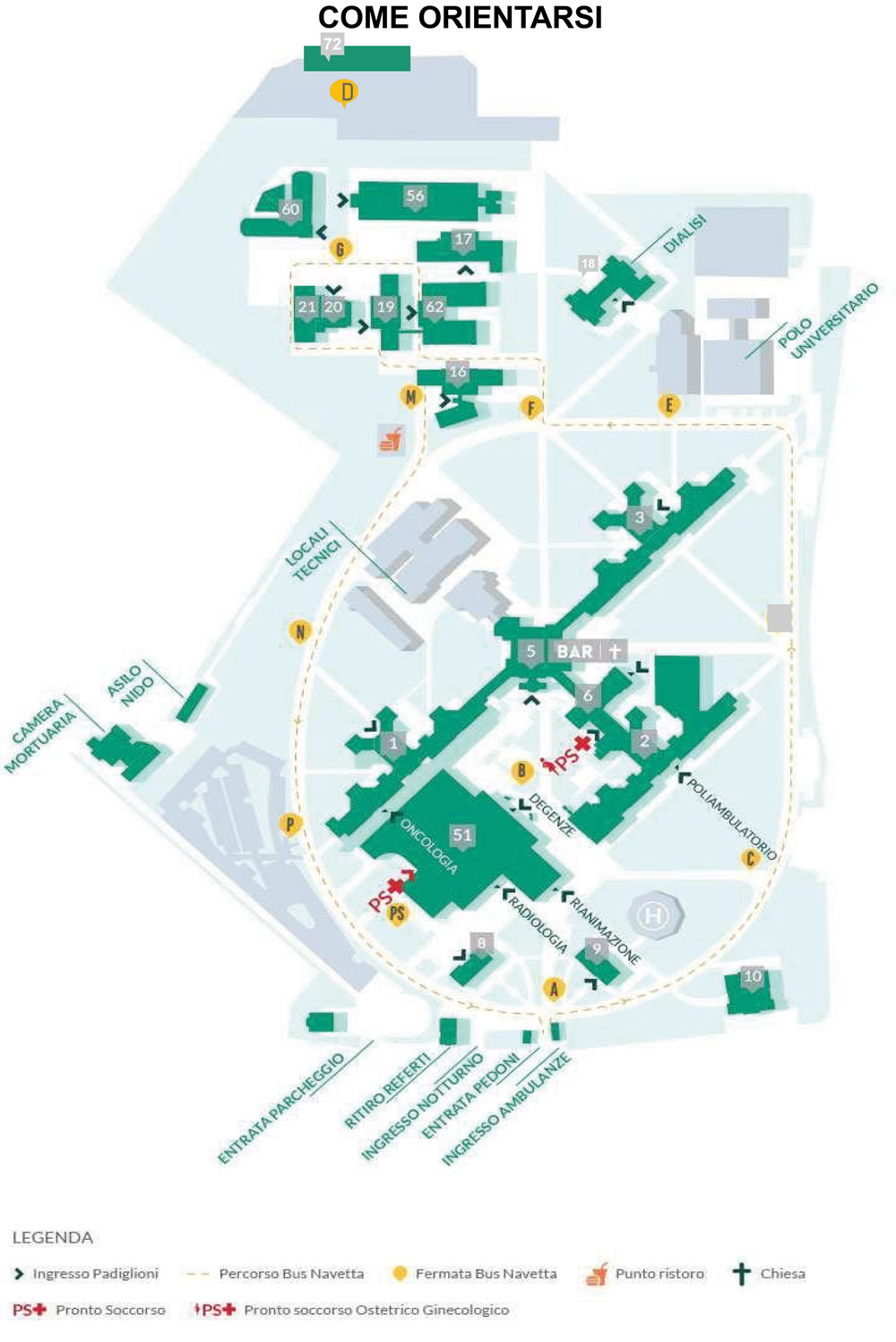 Mappa ospedale Sacco